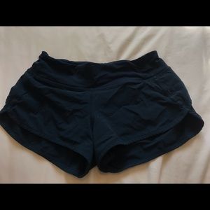 navy lululemon "speed up shorts"
